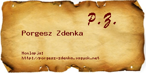 Porgesz Zdenka névjegykártya